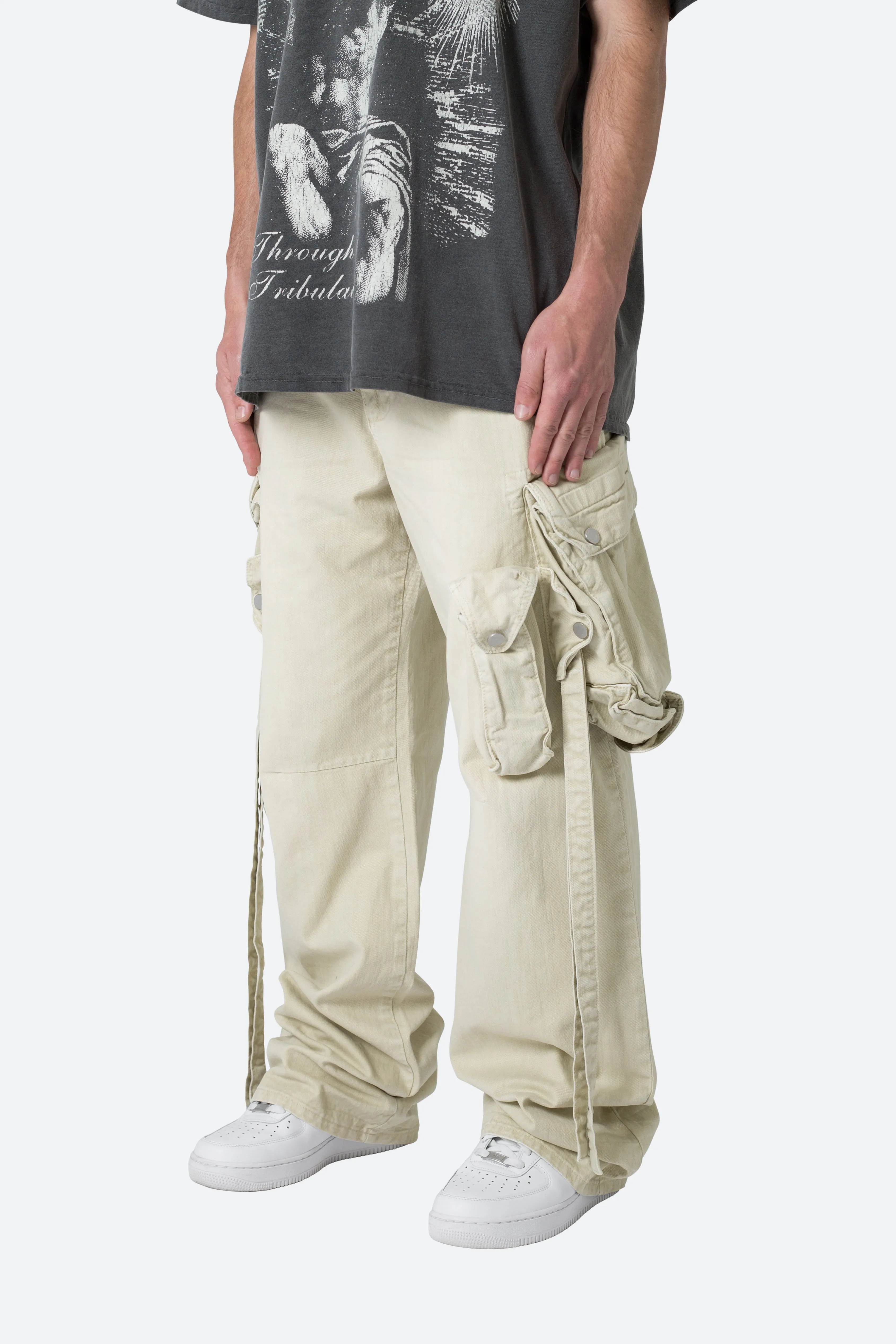 Strapped Multi Cargo Pants - Khaki