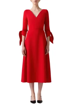 Tie-Sleeve Midi Dress