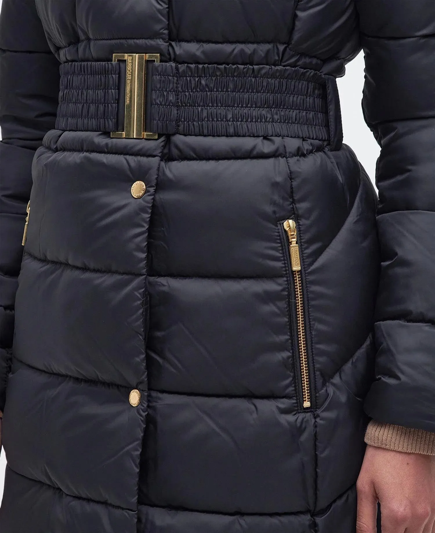 Track Line Quilted Jacket- Black