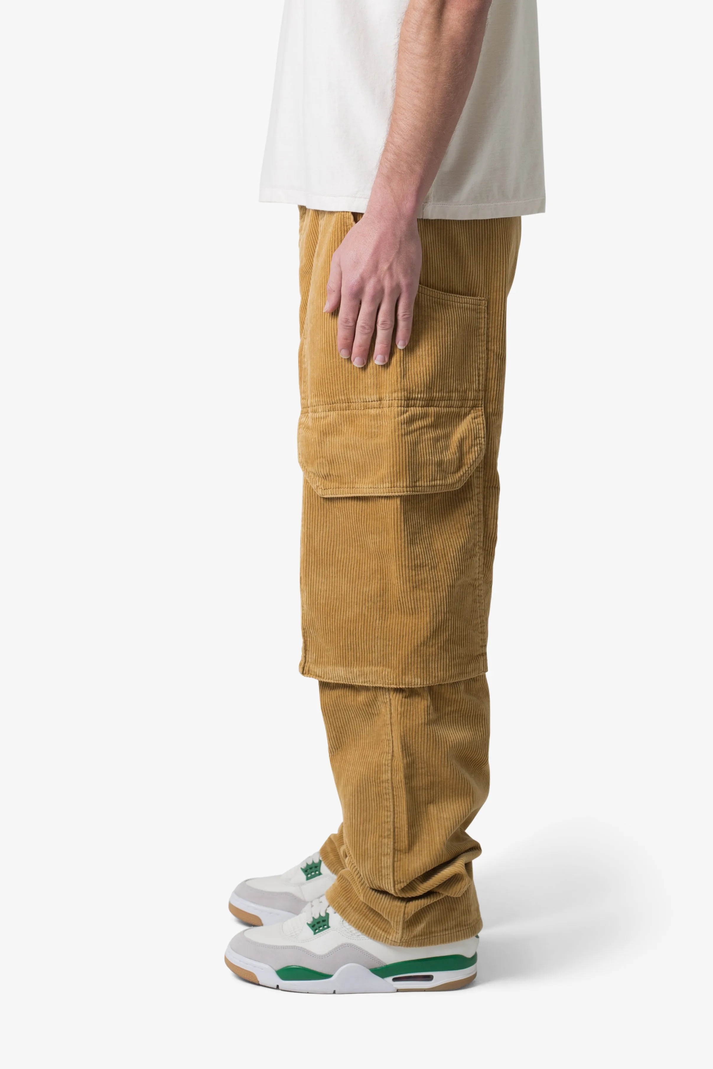 Ultra Baggy Corduroy Cargo Pants - Khaki