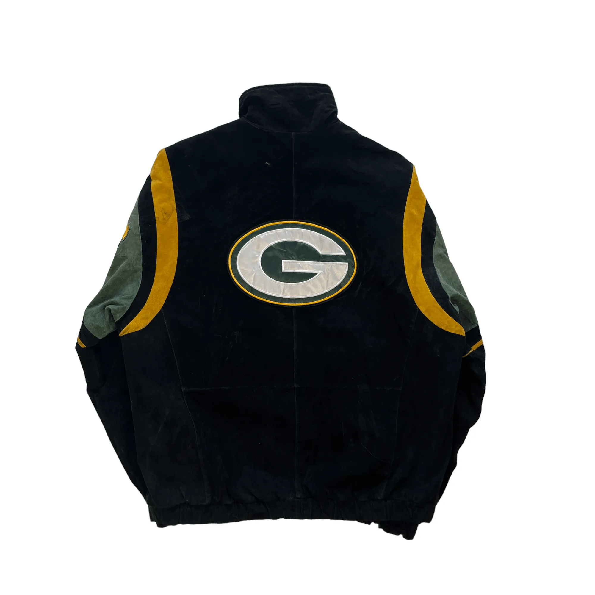 Vintage Black NFL Green Bay Packers Leather Jacket - Large