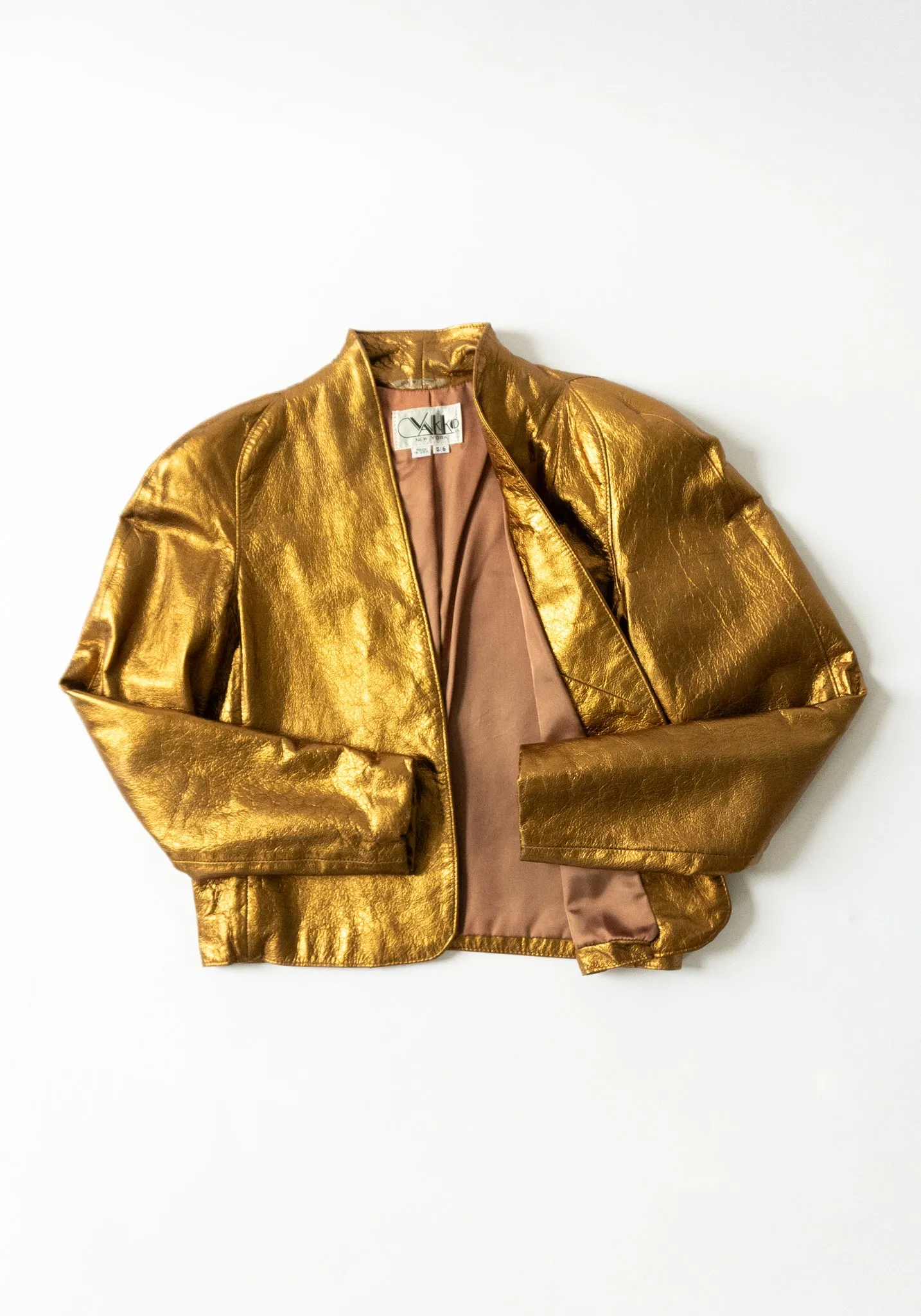 Vintage Metallic Leather Jacket