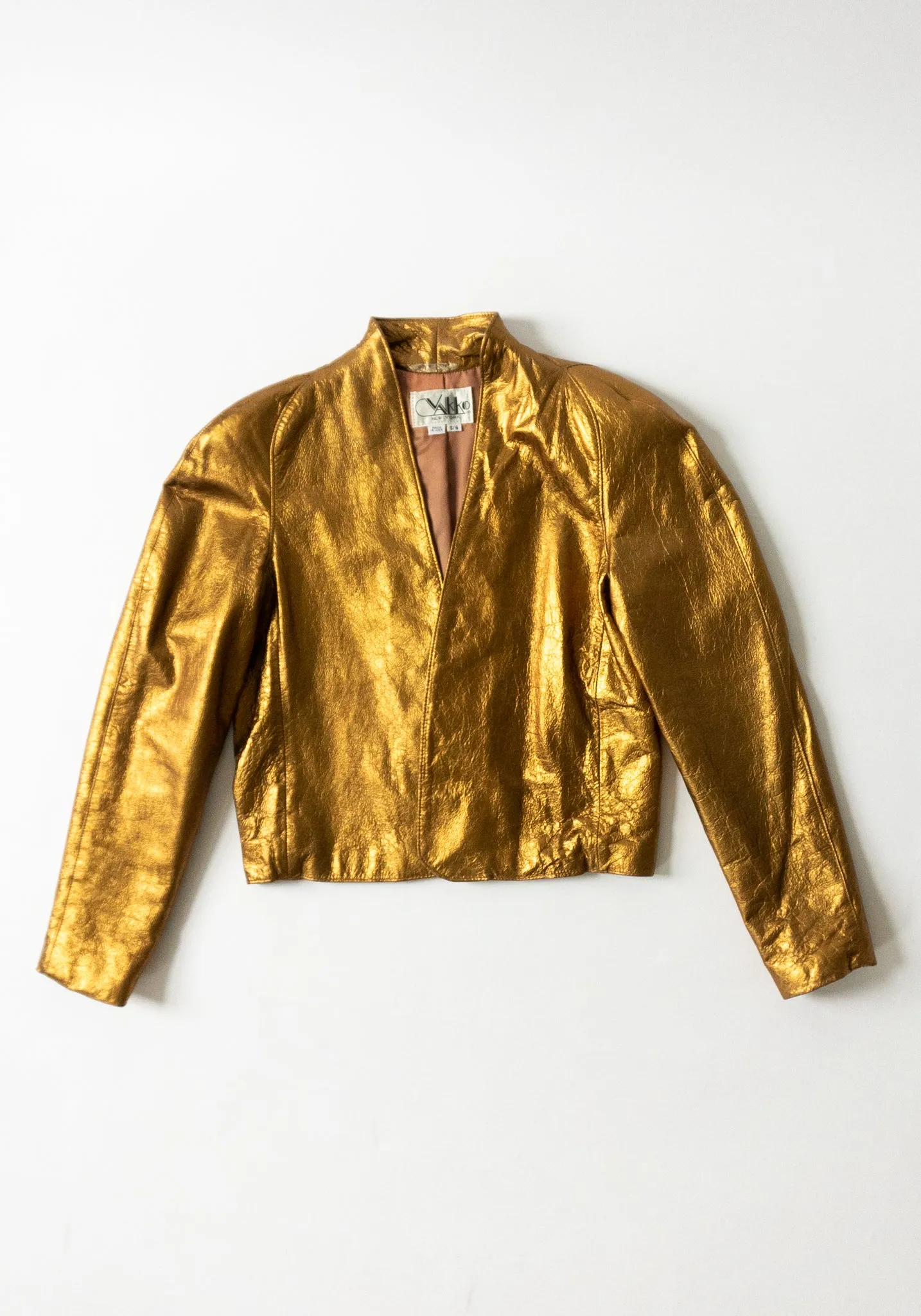 Vintage Metallic Leather Jacket