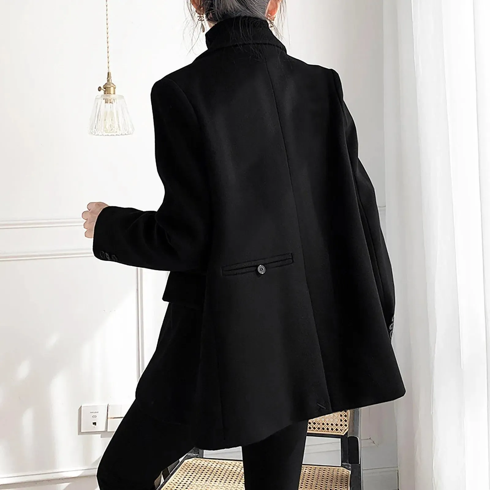 Women Wool Coat,Camel wool Suit Coat,Black Wool Blazer,Warm Coat,Thicken Wool Blazer Coat,Autumn Winter Woolen Suit,Oversize Blazer Suits