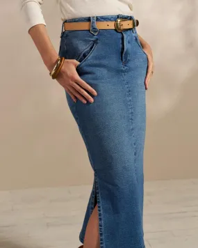 Women's Midi Denim Skirt<parent>