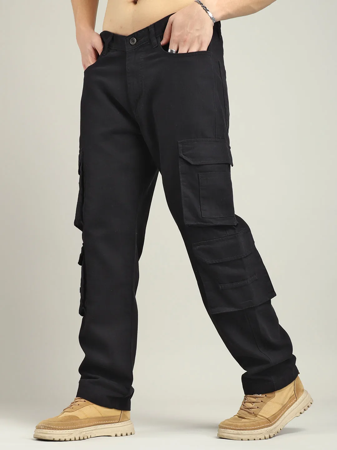 Z 8 Pocket Black Cargo